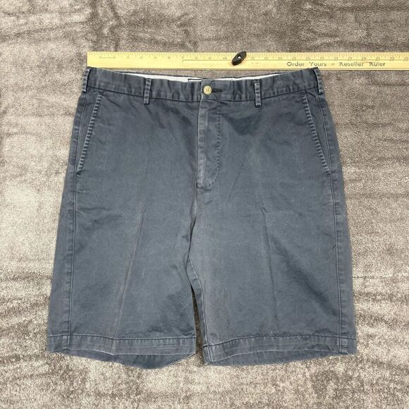 Peter Millar Mens Shorts 34 Blue Cotton Flat Front Chino Golf Beach Resort - Picture 6 of 7
